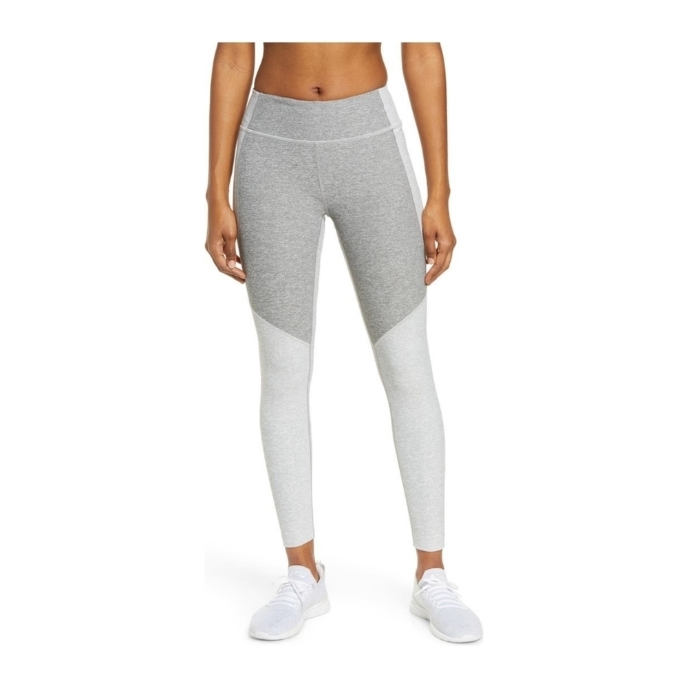 Outdoor Voices Two-Tone High Rise Warm Up Leggings Women's XS Ash Gray Dove